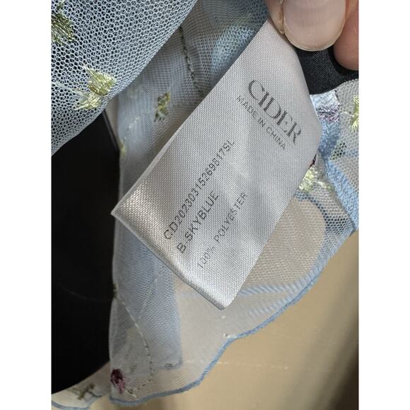 Y2k Inspire Fairy Top XS Embroidered Floral Babydoll Strappy Blue Fairycore - Picture 5 of 8